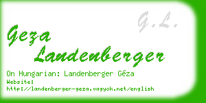 geza landenberger business card